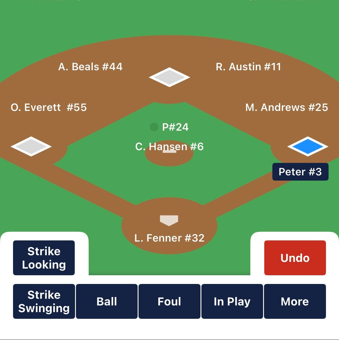 baseball scoring app screen