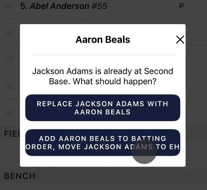 Using the Lineup Editor for In-Game Changes