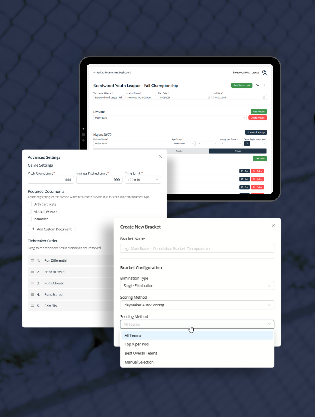 Playmaker App Baseball Tournament Management & Bracket Builder | PlayMaker